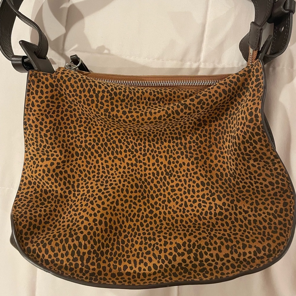 Allsaints Leopard Echo Mini Hobo Shoulder Bag